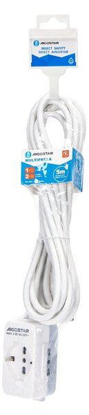 Ciabatta multipresa elettrica 3 posti con cavo da 5m – 1Presa Schuko + 2 Bipasso Aigostar