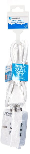 Ciabatta multipresa elettrica 3 posti con cavo da 1,5m – 1Presa Schuko + 2 Bipasso Aigostar