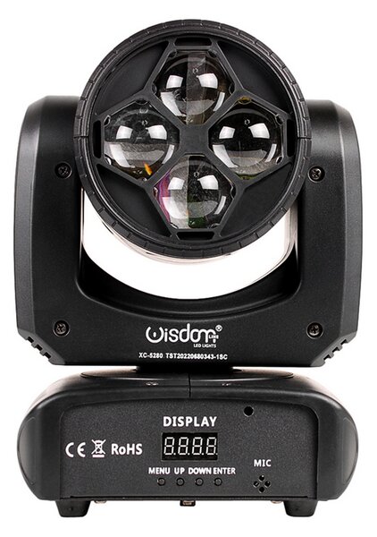 Testa mobile motorizzata Mini Beam Bee Eyes 40W (4x10W) RGBW in Flight case baule da 2 pezzi Wisdom