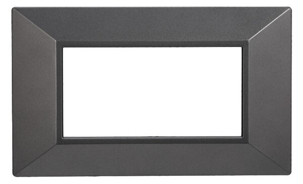Placca 4 moduli 504 in plastica grigia scura Piramide compatibile anche con BTicino Axolute
