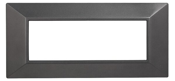 Placca 6 moduli 506 in plastica grigia Piramide compatibile anche con BTicino Axolute