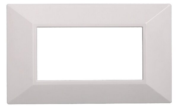 Placca 4 moduli 504 in plastica bianca Piramide compatibile anche con BTicino Axolute