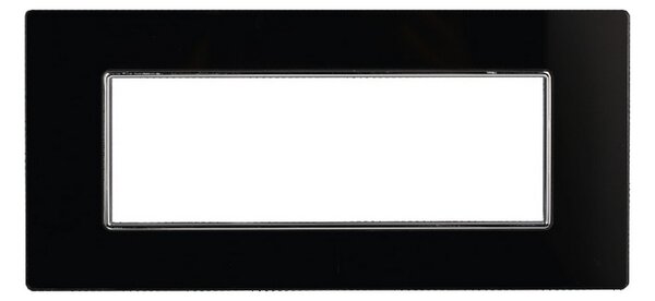 Placca 6 moduli 506 in vetro nera compatibile anche con BTicino Axolute