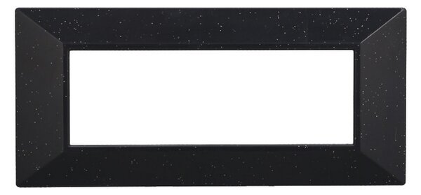 Placca 6 moduli 506 in plastica nera brillante Piramide compatibile anche con BTicino Axolute