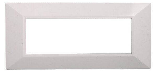 Placca 6 moduli 506 in plastica bianca Piramide compatibile anche con BTicino Axolute