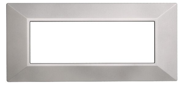 Placca 6 moduli 506 in plastica argento Piramide compatibile anche con BTicino Axolute