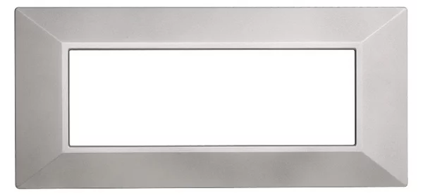 Placca 6 moduli 506 in plastica argento Piramide compatibile anche con BTicino Axolute