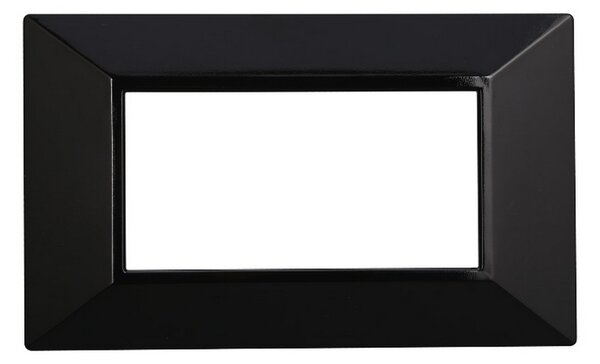 Placca 4 moduli 504 in plastica nera Piramide compatibile anche con BTicino Axolute