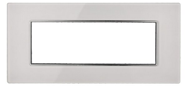 Placca 6 moduli 506 in vetro bianco compatibile anche con BTicino Axolute