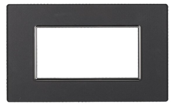 Placca 4 moduli 504 in vetro grigia scura compatibile anche con BTicino Axolute