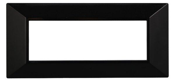 Placca 6 moduli 506 in plastica nera Piramide compatibile anche con BTicino Axolute