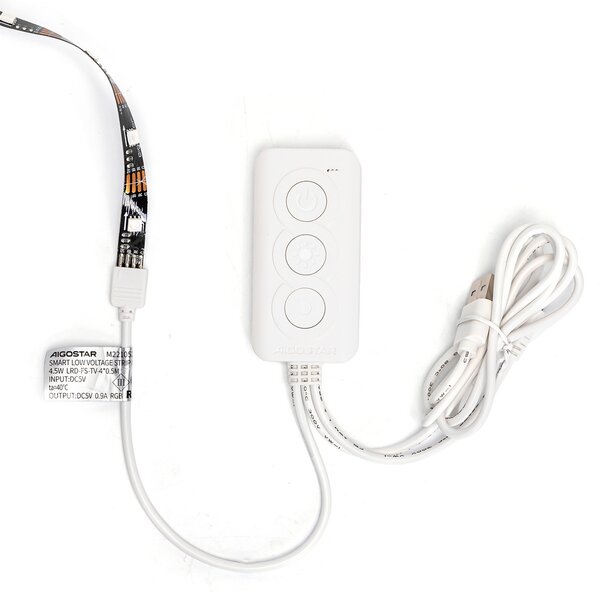 Striscia Led Smart 5V 36W 4×0,5 metri WiFi RGB luce regolabile e dimmerabile con telecomando Aigostar