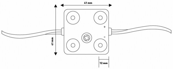 Moduli Led SMD 12V 2W 4 Led IP68 catena 20pz per insegne pubblicitarie Bianco freddo 6500K M LEDME