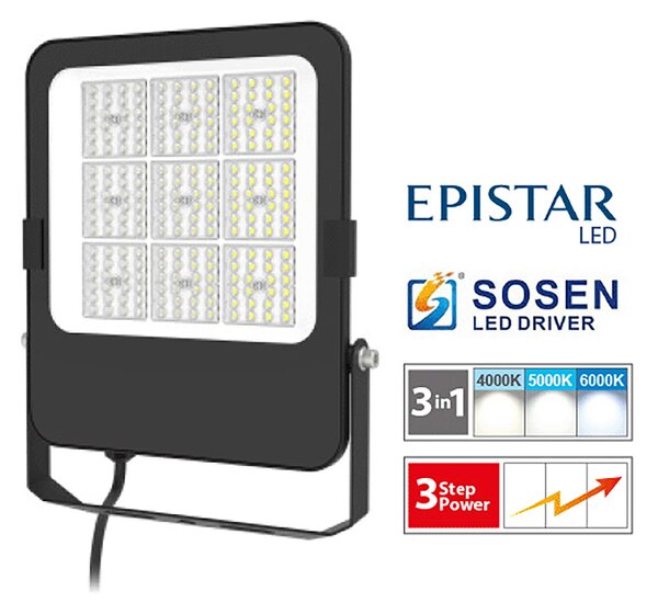 Faro proiettore Led 100W Nero da esterno IP65 luce regolabile 120LM/W Novaline
