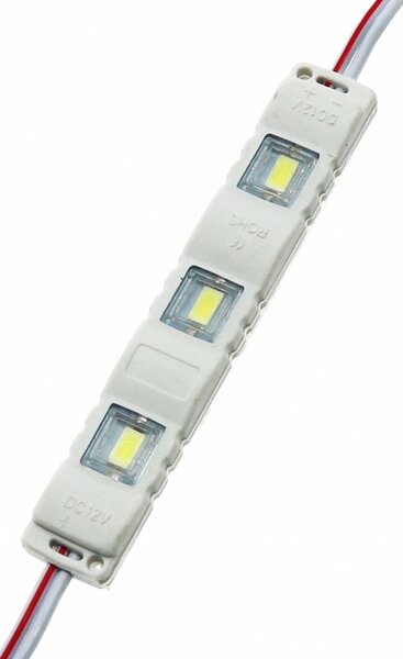 Moduli Led SMD 12V 0,75W 3 Led IP65 catena 20pz per insegne pubblicitarie Bianco freddo 6000K M LEDME
