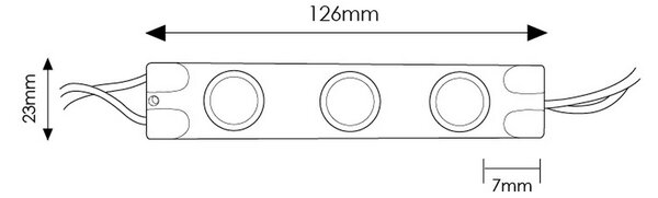 Moduli Led SMD 220V 3W 3 Led IP65 catena 20pz per insegne pubblicitarie Bianco freddo 6500K M LEDME