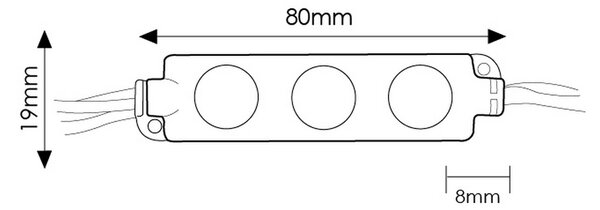 Moduli Led SMD 12V 1W 3 Led IP65 catena 20pz per insegne pubblicitarie Bianco freddo 6000K M LEDME