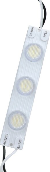 Moduli Led SMD 220V 3W 3 Led IP65 catena 20pz per insegne pubblicitarie Bianco freddo 6500K M LEDME