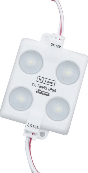 Moduli Led SMD 12V 2W 4 Led IP65 catena 20pz per insegne pubblicitarie Bianco freddo 6000K M LEDME