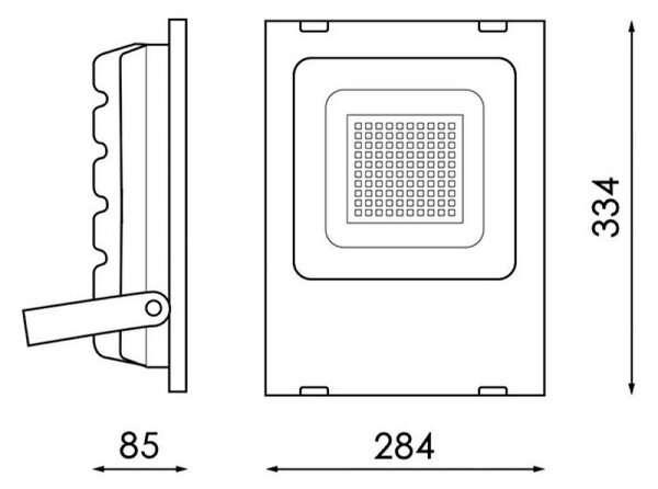 Faro proiettore Led 100W Nero da esterno IP65 Bianco Freddo 6000K M LEDME
