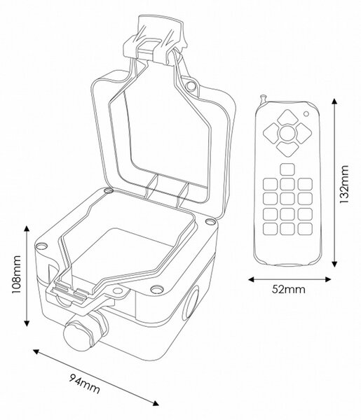 Controller RGB + W due fili per faretti PAR56 IP68 per piscina con telecomando M LEDME