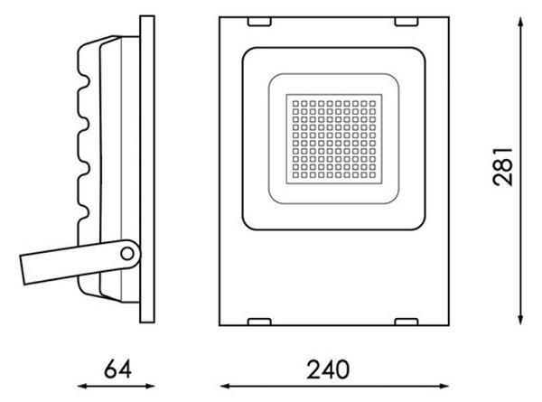 Faro proiettore Led 50W Nero da esterno IP65 Bianco Freddo 6000K M LEDME