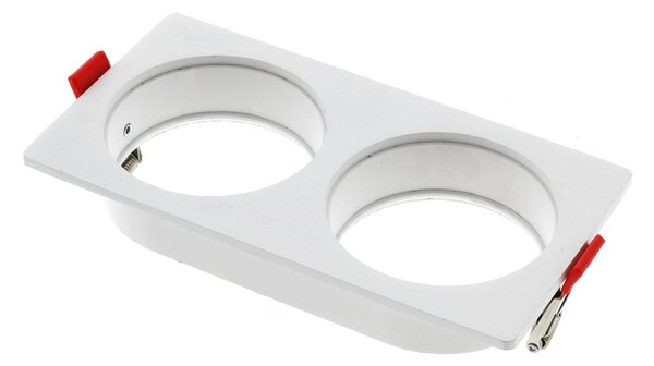 Portafaretto fisso per faretto Cobfix 10W da incasso 167x87mm Bianco Rettangolare 2 posti M LEDME