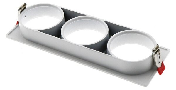 Portafaretto fisso per faretto Cobfix 10W da incasso 247x87mm Bianco Rettangolare 3 posti M LEDME
