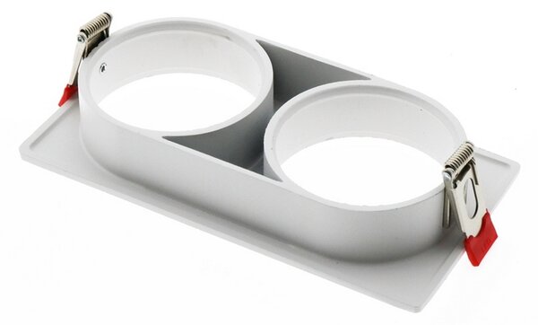 Portafaretto fisso per faretto Cobfix 10W da incasso 167x87mm Bianco Rettangolare 2 posti M LEDME