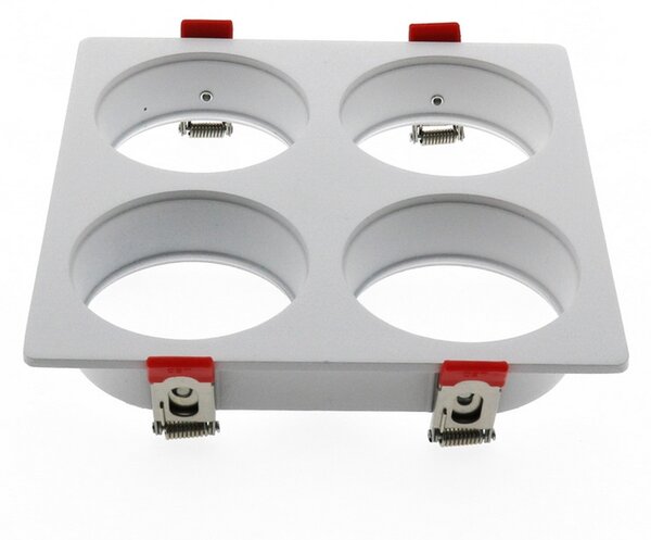 Portafaretto fisso per faretto Cobfix 10W da incasso 166x166mm Bianco Quadrato 4 posti M LEDME