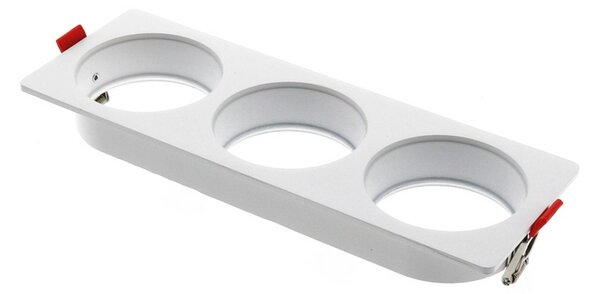 Portafaretto fisso per faretto Cobfix 10W da incasso 247x87mm Bianco Rettangolare 3 posti M LEDME