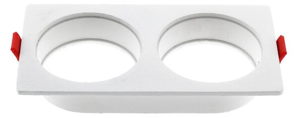 Portafaretto fisso per faretto Cobfix 10W da incasso 167x87mm Bianco Rettangolare 2 posti M LEDME