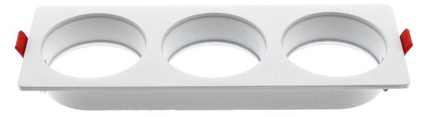 Portafaretto fisso per faretto Cobfix 10W da incasso 247x87mm Bianco Rettangolare 3 posti M LEDME