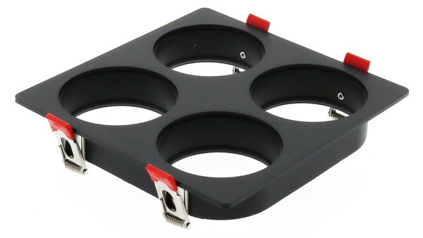 Portafaretto fisso per faretto Cobfix 10W da incasso 166x166mm Nero Quadrato 4 posti M LEDME