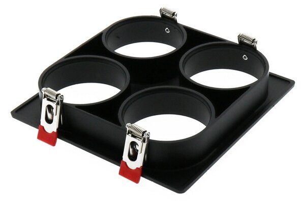 Portafaretto fisso per faretto Cobfix 10W da incasso 166x166mm Nero Quadrato 4 posti M LEDME