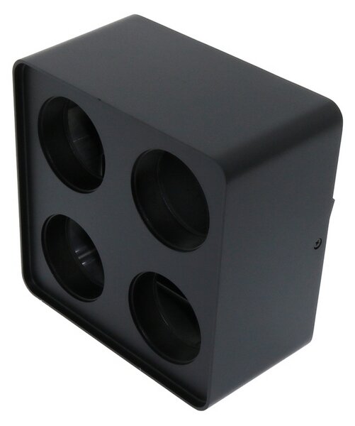 Portafaretto fisso per faretto Cobfix 10W da superfice 205x205mm Nero Quadrato 4 posti M LEDME
