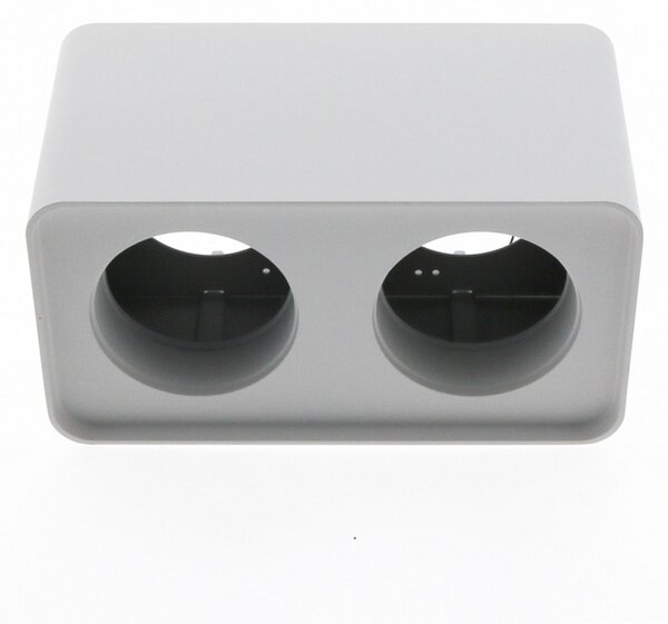 Portafaretto fisso per faretto Cobfix 10W da superfice 200x110mm Bianco Rettangolare 2 posti M LEDME