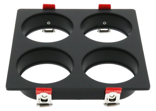 Portafaretto fisso per faretto Cobfix 10W da incasso 166x166mm Nero Quadrato 4 posti M LEDME