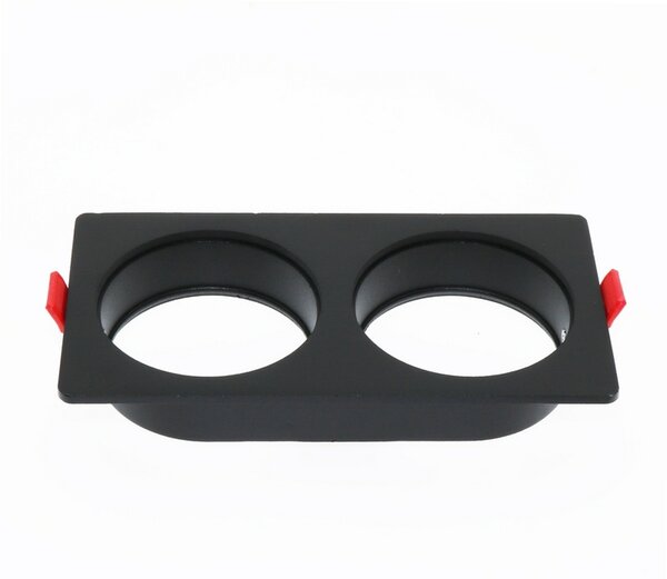 Portafaretto fisso per faretto Cobfix 10W da incasso 167x87mm Nero Rettangolare 2 posti M LEDME