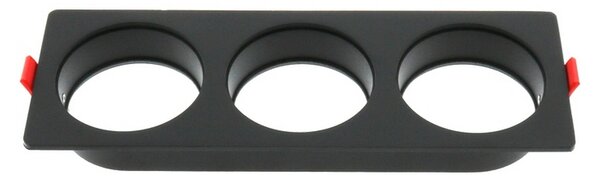 Portafaretto fisso per faretto Cobfix 10W da incasso 247x87mm Nero Rettangolare 3 posti M LEDME