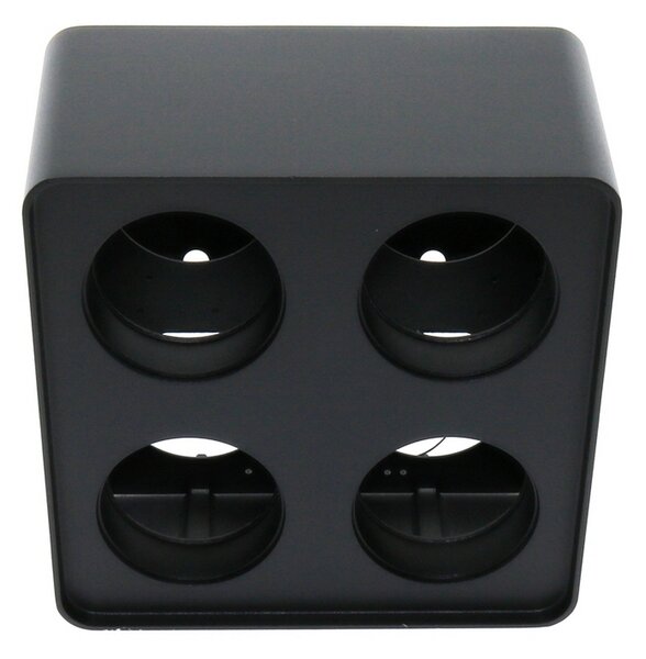 Portafaretto fisso per faretto Cobfix 10W da superfice 205x205mm Nero Quadrato 4 posti M LEDME