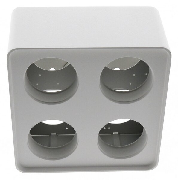 Portafaretto fisso per faretto Cobfix 10W da superfice 205x205mm Bianco Quadrato 4 posti M LEDME