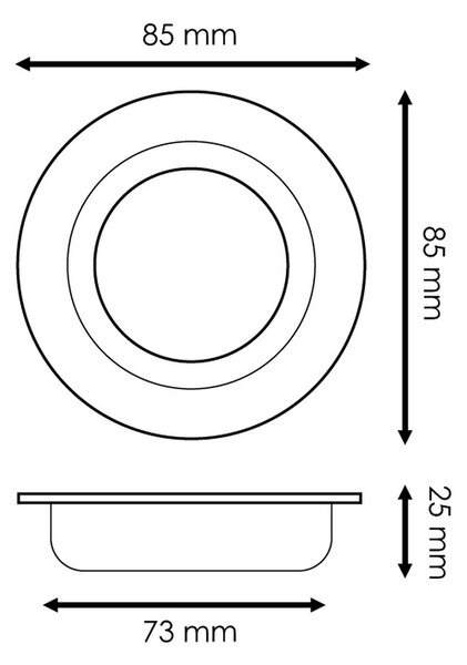 Portafaretto fisso per faretto Cobfix 10W da incasso diametro 84mm Bianco Rotondo 1 posto M LEDME