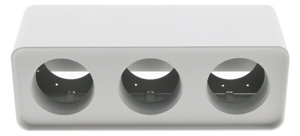 Portafaretto fisso per faretto Cobfix 10W da superfice 295x110mm Bianco Rettangolare 3 posti M LEDME