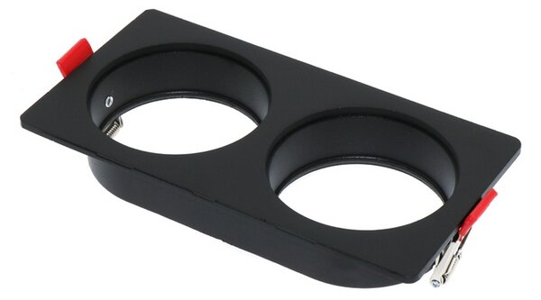 Portafaretto fisso per faretto Cobfix 10W da incasso 167x87mm Nero Rettangolare 2 posti M LEDME