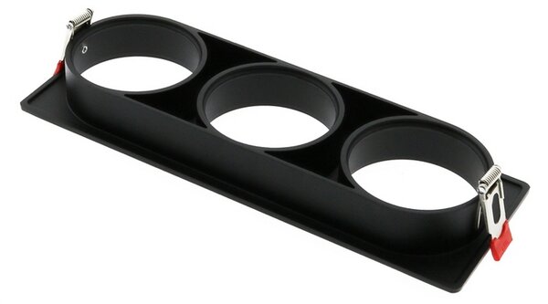 Portafaretto fisso per faretto Cobfix 10W da incasso 247x87mm Nero Rettangolare 3 posti M LEDME