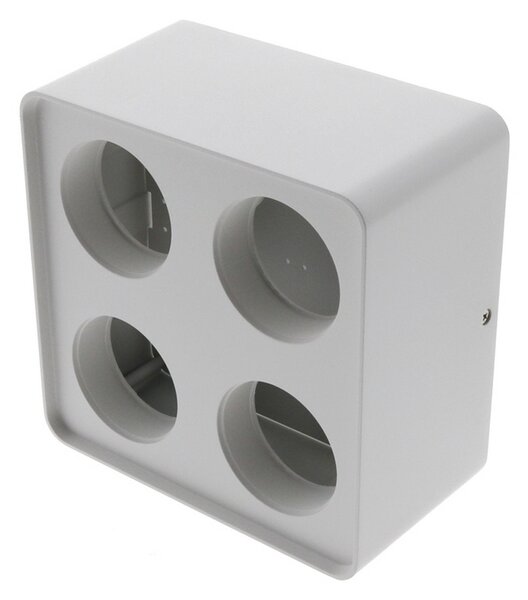 Portafaretto fisso per faretto Cobfix 10W da superfice 205x205mm Bianco Quadrato 4 posti M LEDME
