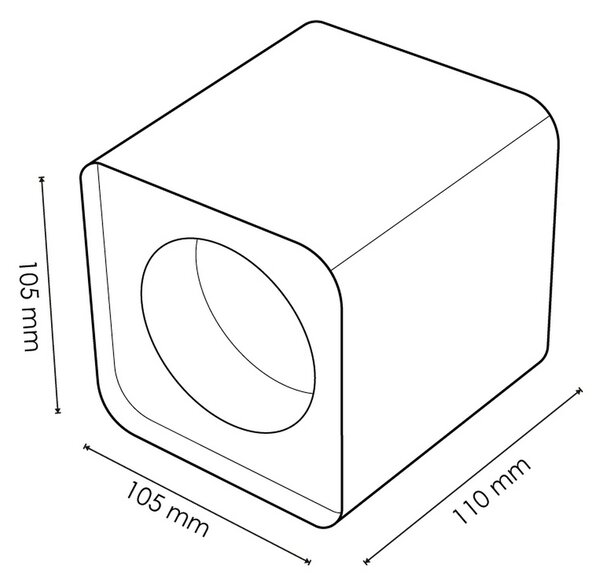 Portafaretto fisso per faretto Cobfix 10W da superfice 105x105mm Bianco Quadrato 1 posto M LEDME