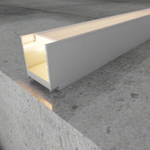Profilo Led piatto U Minled per 2 strisce Led 12-24V a superfice 2 metri in alluminio M LEDME