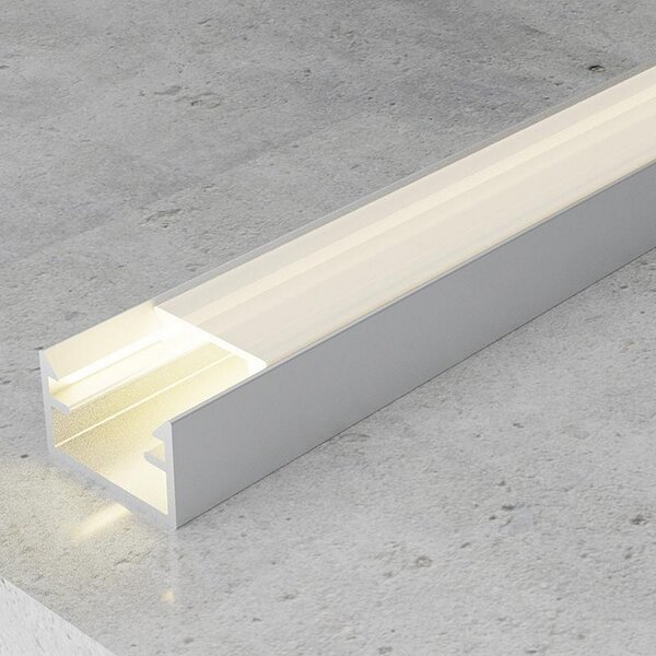Profilo Led piatto U Strush per strisce Led 12-24V a superfice 2 metri in alluminio M LEDME